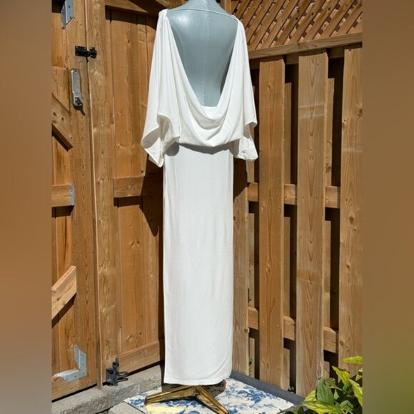 🆕 RAT & BOA 🧿 NWOT Margot Boatneck Long Sleeve Open Back White Maxi, Sz XXS - Picture 9 of 16